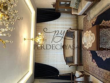 Misafir Odası Perdesi Lacivert Temalı Perde