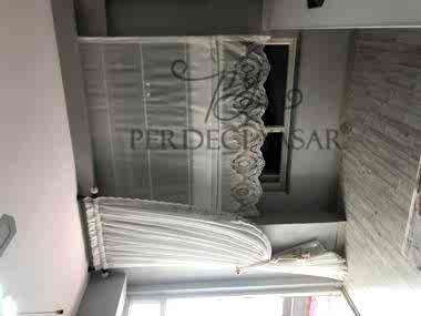 Mutfak Perdesi Beyaz Temalı Tül Perde