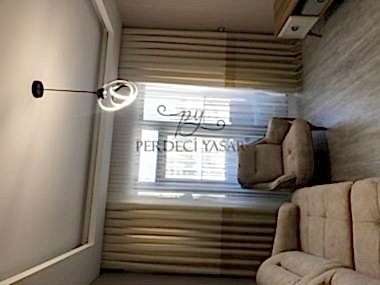 Oturma Odası Perdesi Haki Renk Geçişli